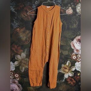 Red Creek Handmade kids "June" handmade linen romper suit with snaps size 6